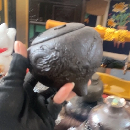 蜜安罐瓷香炉锡茶则