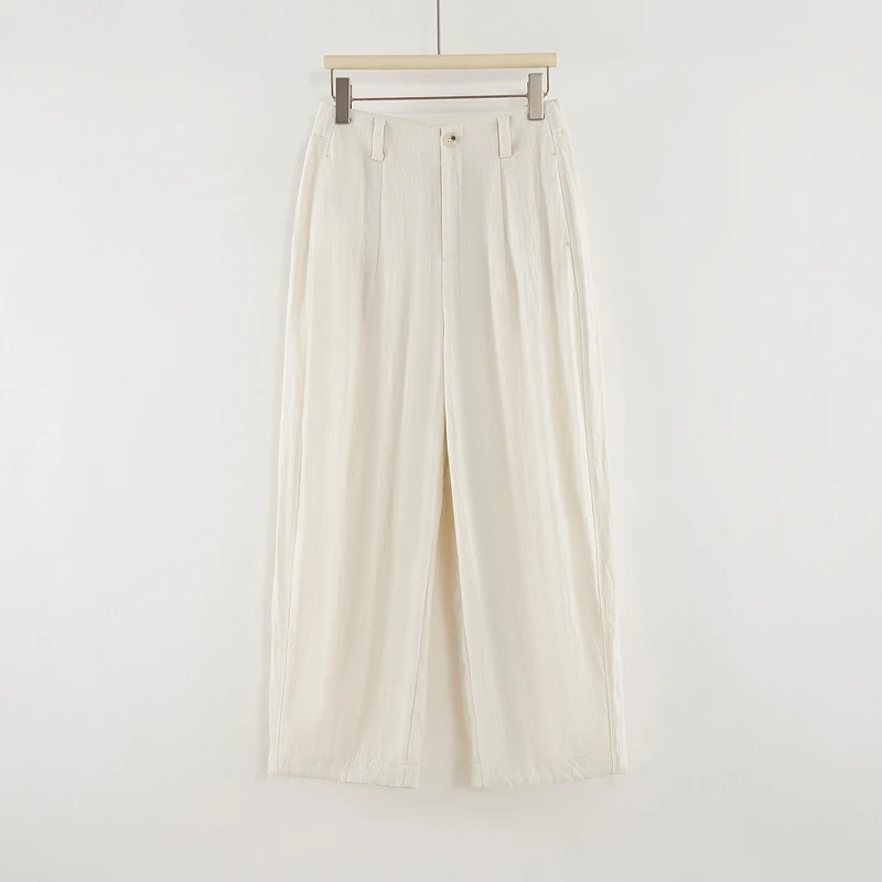 2025年夏季爆款简约百搭休闲裤女梨形洋气显瘦清凉韩版九分气球裤