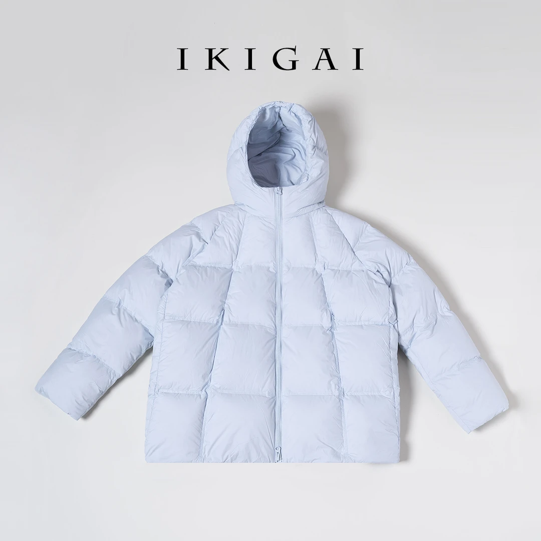 ikigai 95雁鸭绒中长款防风保暖连帽羽绒服