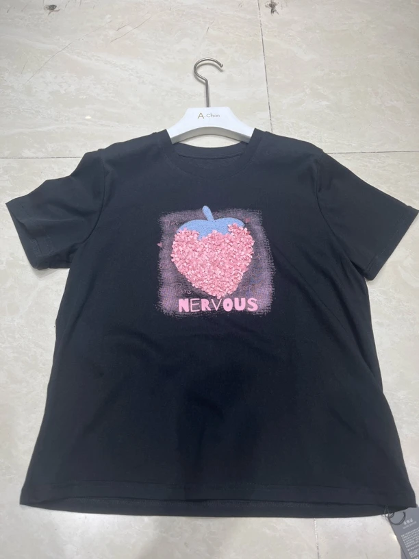 圆领常规见外包装短袖T恤女款宽松春夏休闲棕榈