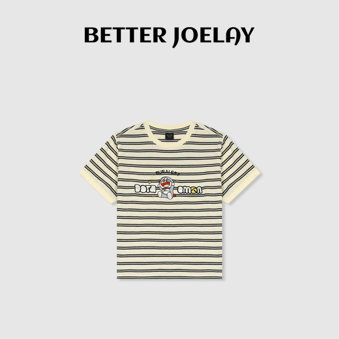 BETTER JOELAY -猫女郎【清新棉衫】百搭时尚微宽松短袖T恤KH3002