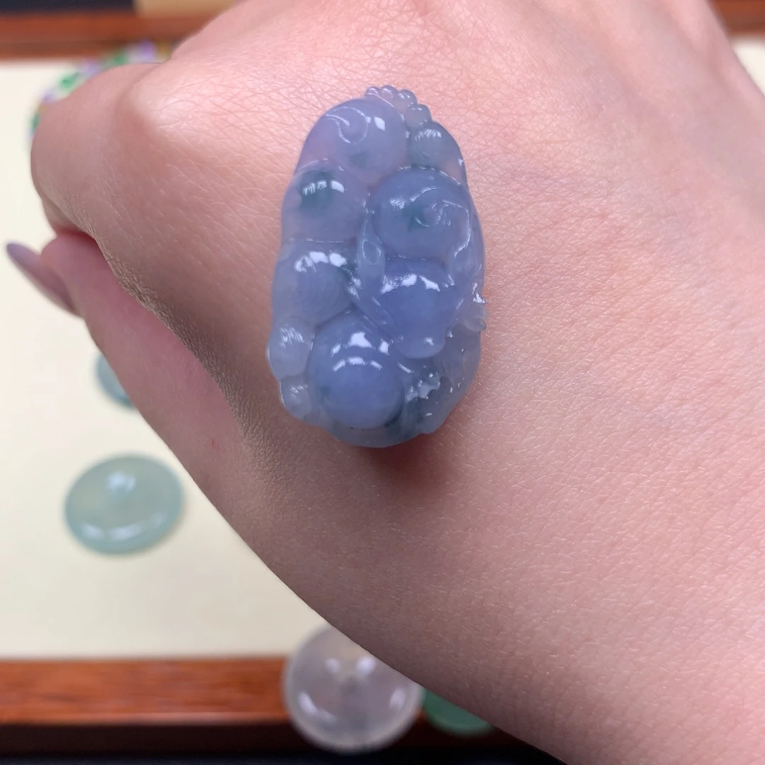 定制翡翠未镶嵌紫睡狐