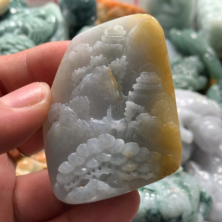 翡翠未镶嵌颈饰保真天然a货翡翠