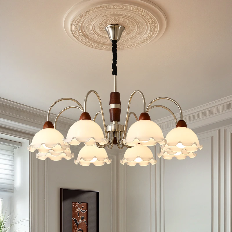 铃兰花灯法式复古客厅吊灯美式中古餐厅卧室灯设计师灯具