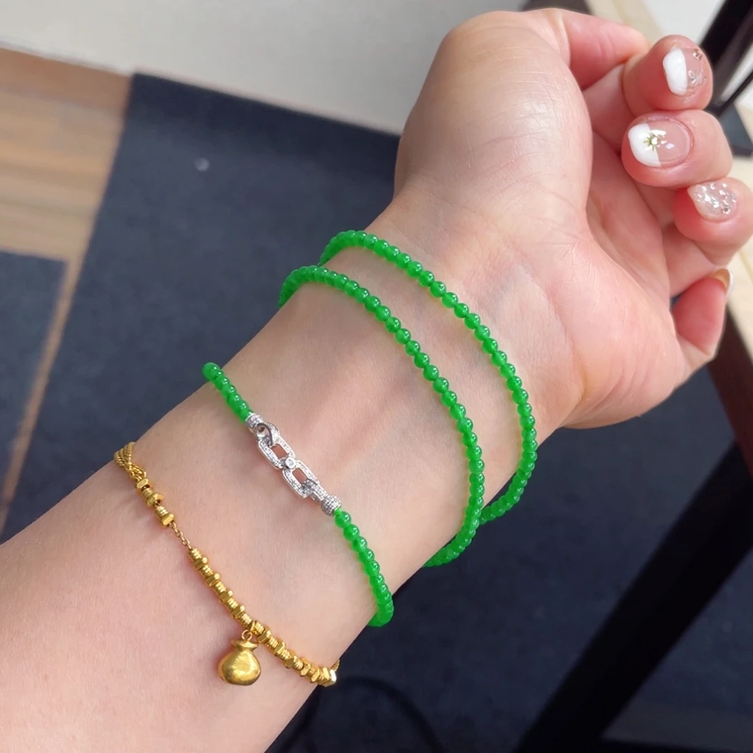 未镶嵌手镯翡翠6号小米辣超百搭洋气手串项链