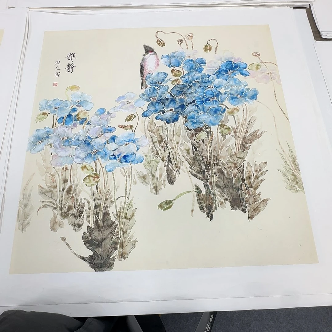 国画68*68纯手绘于往之