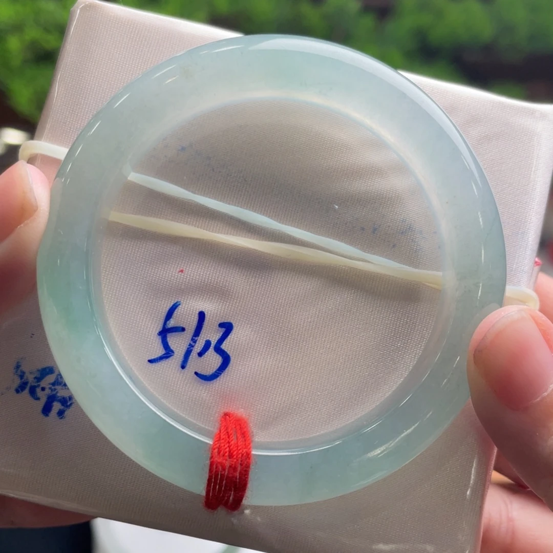 翡翠未镶嵌手镯51.3巨美 上手绝美
