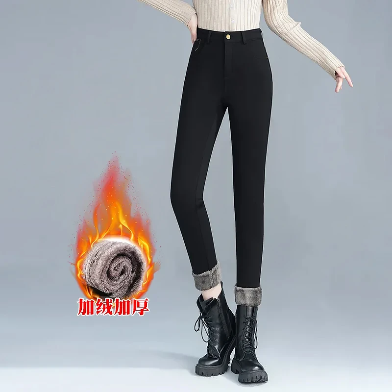 加绒裤子女秋冬款2025新款加厚休闲裤外穿爆款打底裤显瘦紧身裤