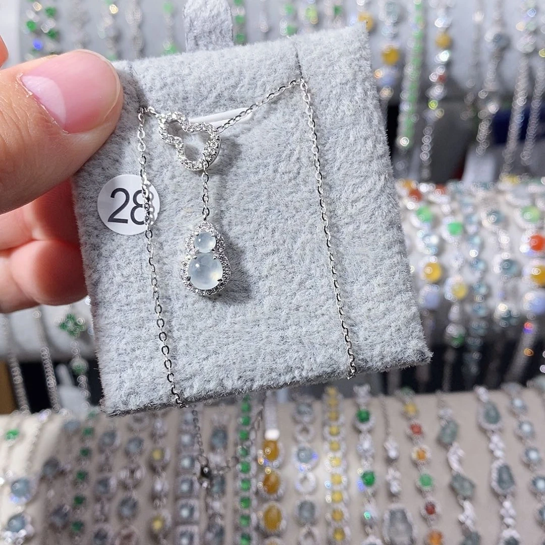 翡翠银S925镶嵌颈饰