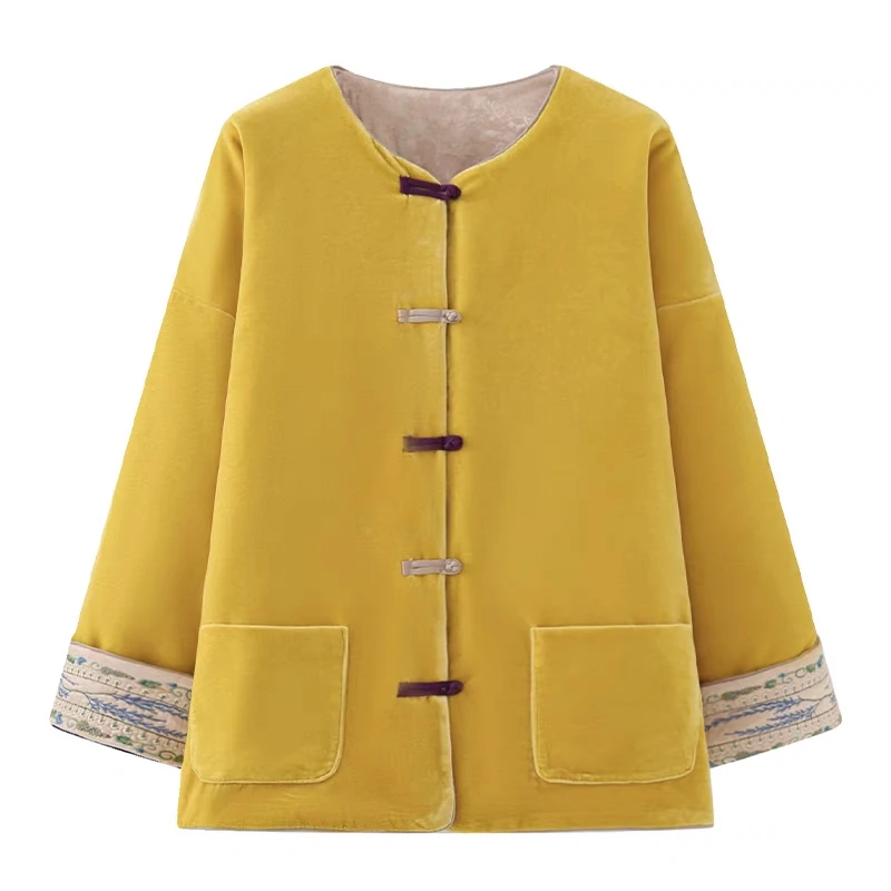 子母依国风排扣双面穿棉服24408NPFHYG08