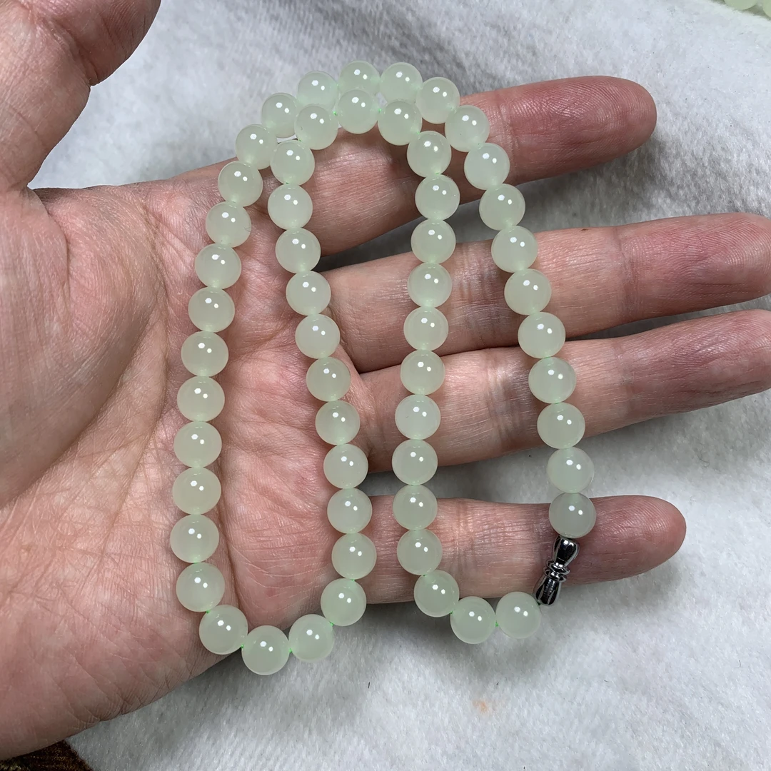 和田玉晴水卡8mm女士时尚妈妈链 多样性发一条