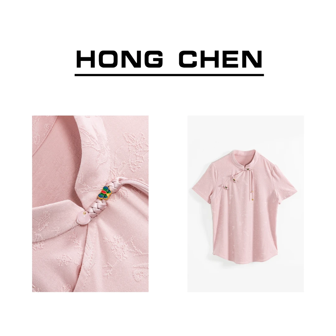 【虹辰·浮雕花】高端气质时尚短袖高级感优雅定制年轻的国风-HC1007