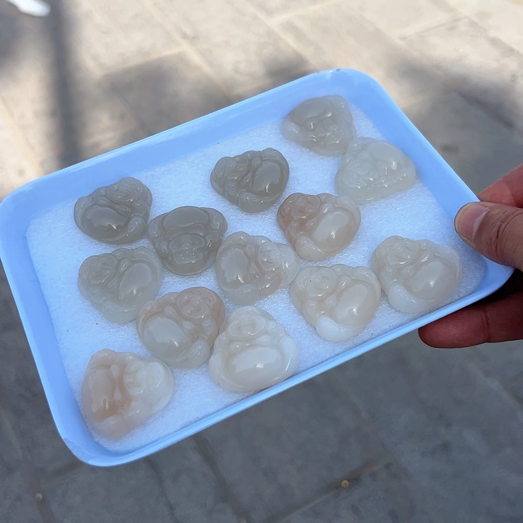 和田玉藕粉高货佛公吊坠多样性发货拍一发一未镶嵌