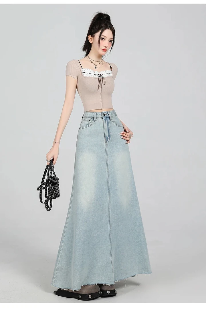 卡其色百褶西装半身裙女中长款学院风气质简约a字伞裙