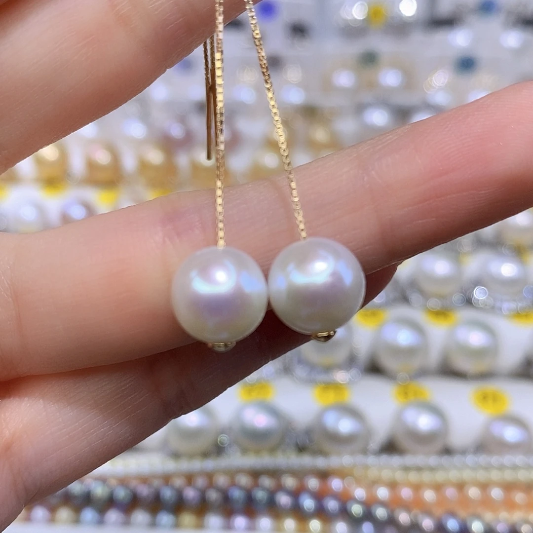 银S925镶嵌耳饰淡水珍珠