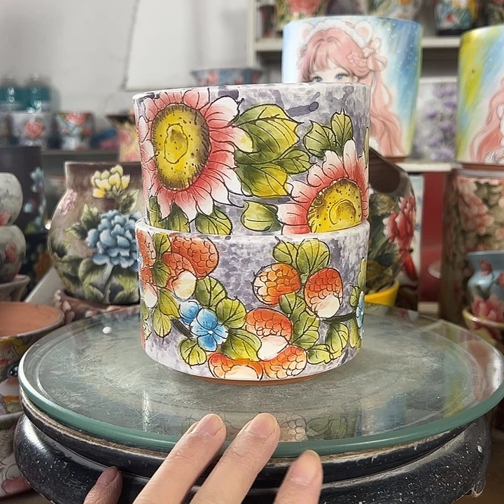 半***半满38包邮 景德镇幸运花盆