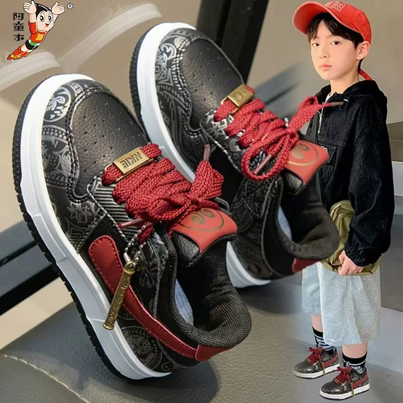 阿童木2025春季运动鞋AJ炸街黑神话悟空男童防滑大儿童板鞋休闲鞋
