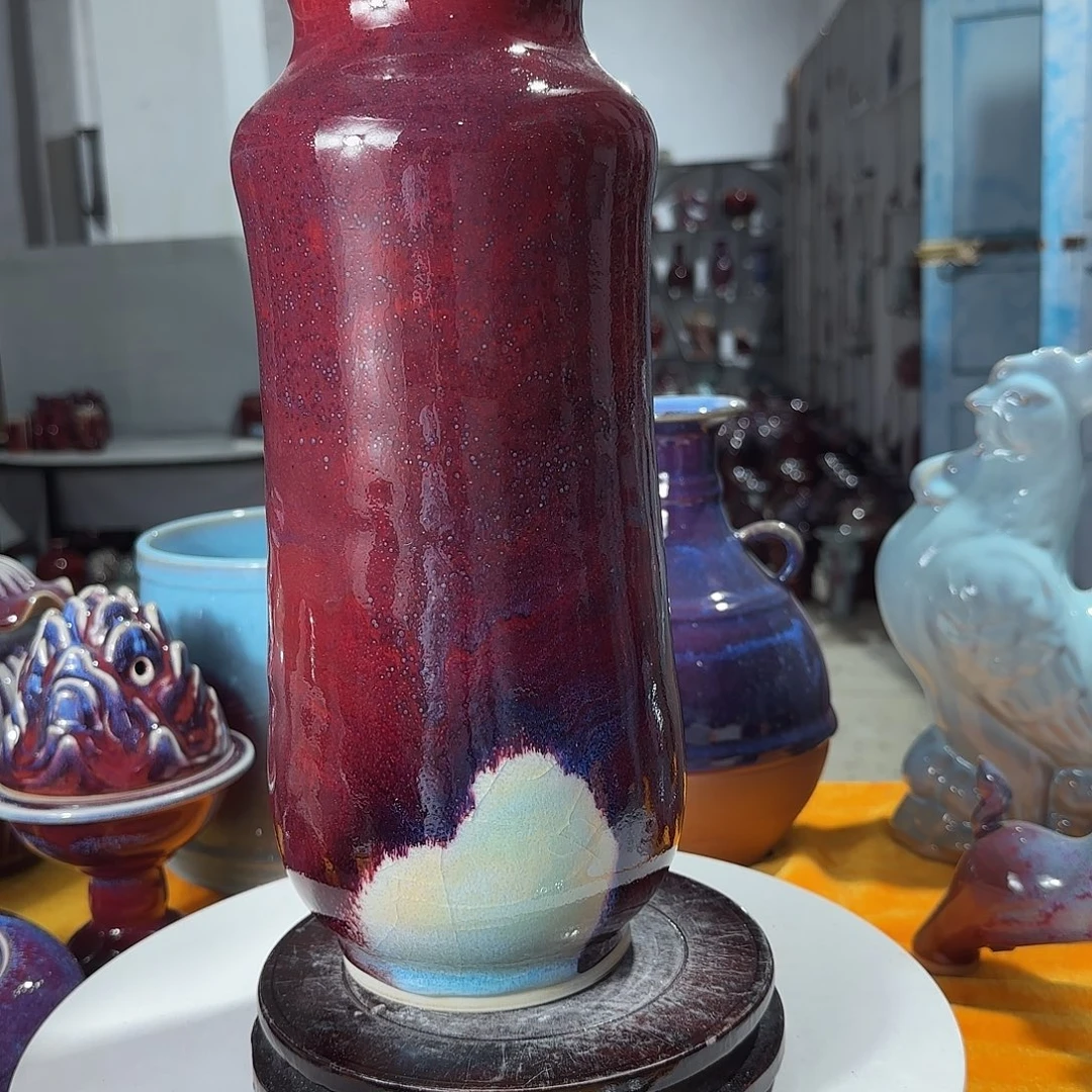 丹****摆件陶郑家钧窑摆件