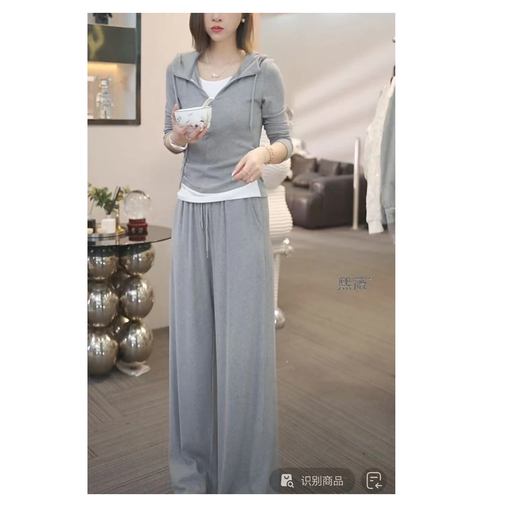 熙薇休闲卫衣套装【鸟语花香】春季新款时尚两件套H1560
