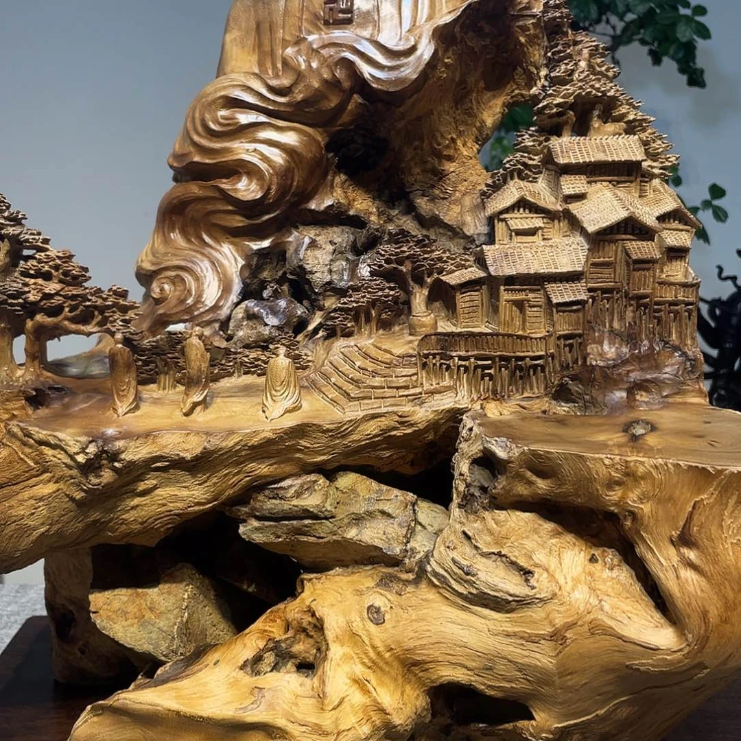 自***然阴沉木摆件工艺品摆件