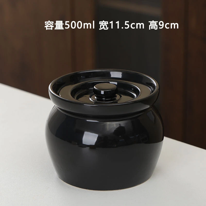 带盖瓦罐炖盅500毫升隔水炖汤家用陶瓷炖罐沙县小吃耐高温煨汤罐
