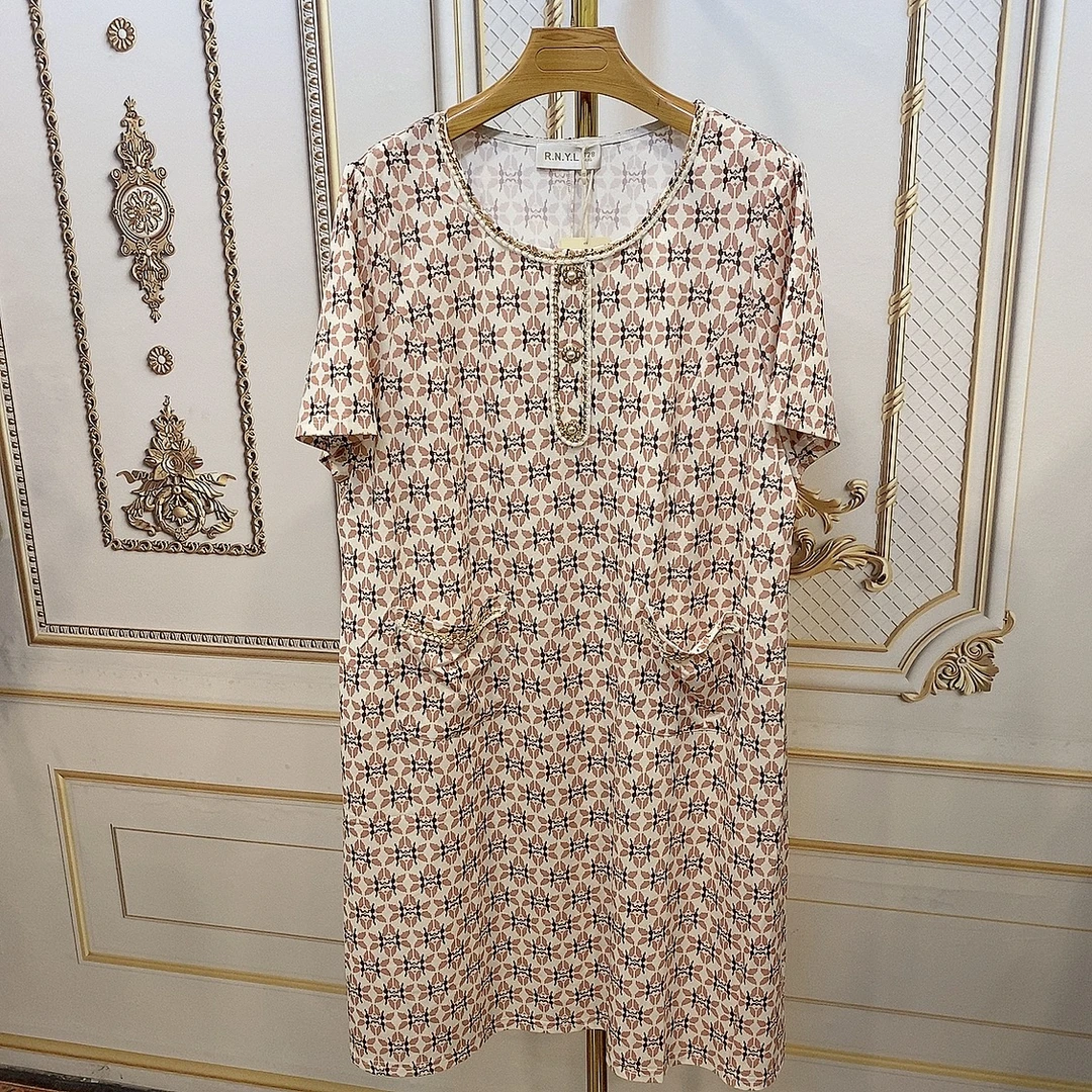 (裙长100)新款时尚气质连衣裙7742