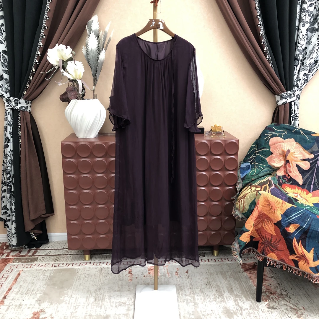 【A479】时尚新款民族风迪拜土耳其长款连衣裙气质百搭潮流中长款