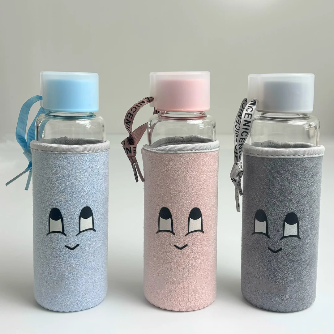 新新定制-高硼硅玻璃时尚便携380ml玻璃杯87009