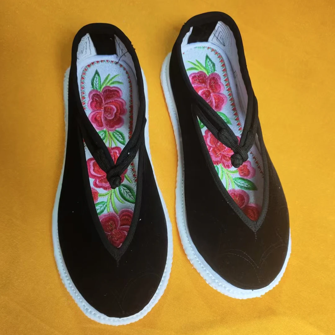 【纯手工千层底布鞋休闲传统】养脚透气毛布底鞋剪子口鞋1双