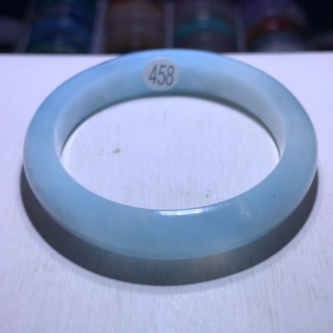 手镯银S925镶嵌水晶海蓝宝51.5圈458