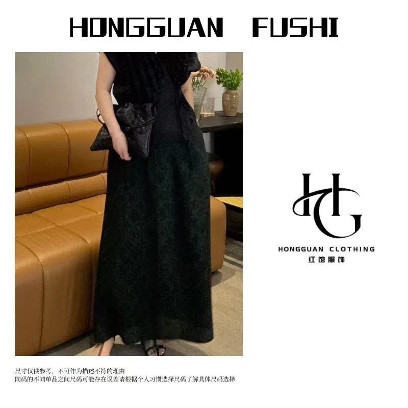 H·G【翠锦】3535  新款时尚气质香云纱暗花纹半身裙