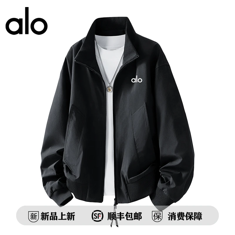 alo潮牌 扎染飞行夹克外套男款春秋季新款复古宽松百搭潮牌情侣装