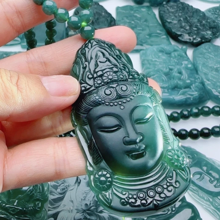 翡翠未镶嵌颈饰多样性发货天然A货翡翠