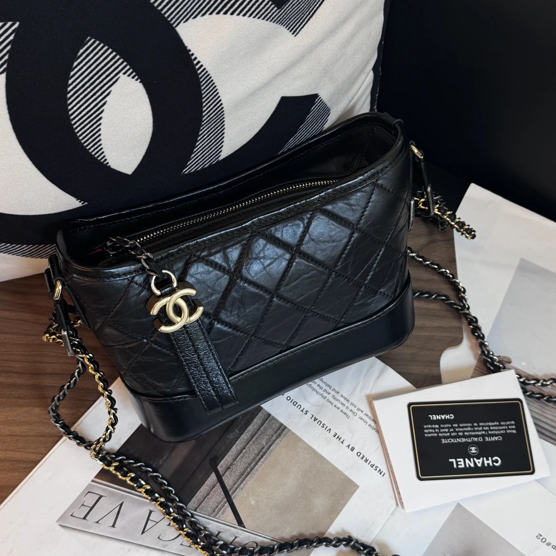 99新 Chanel/香奈儿 黑金流浪小号单肩斜挎包