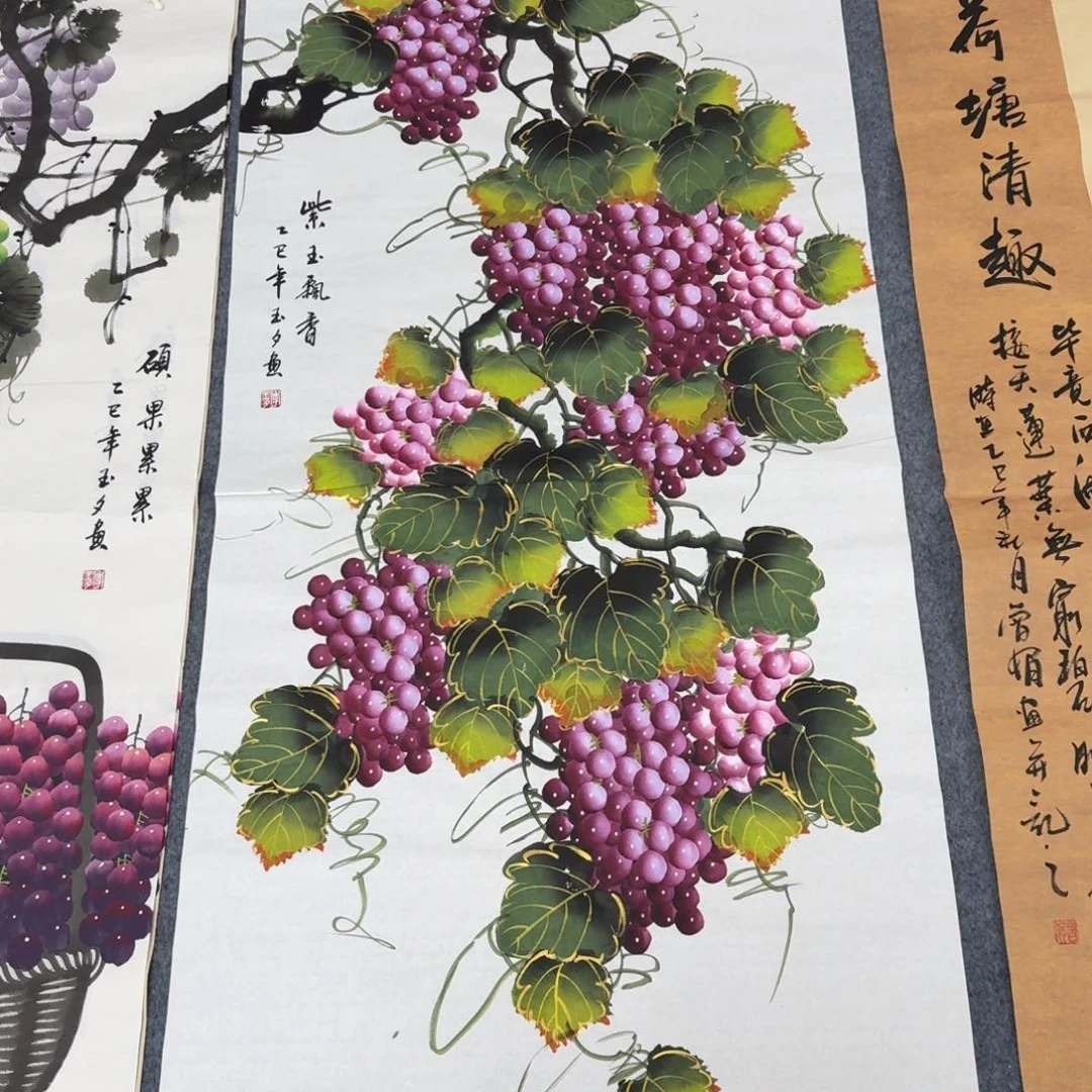 国画四尺尺寸70X140纯手绘作品