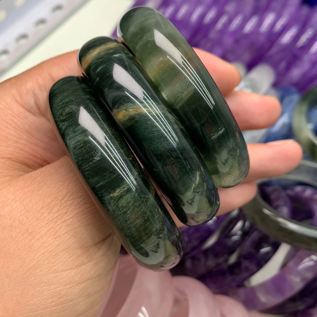 手镯未镶嵌水晶K**e绿发晶手镯