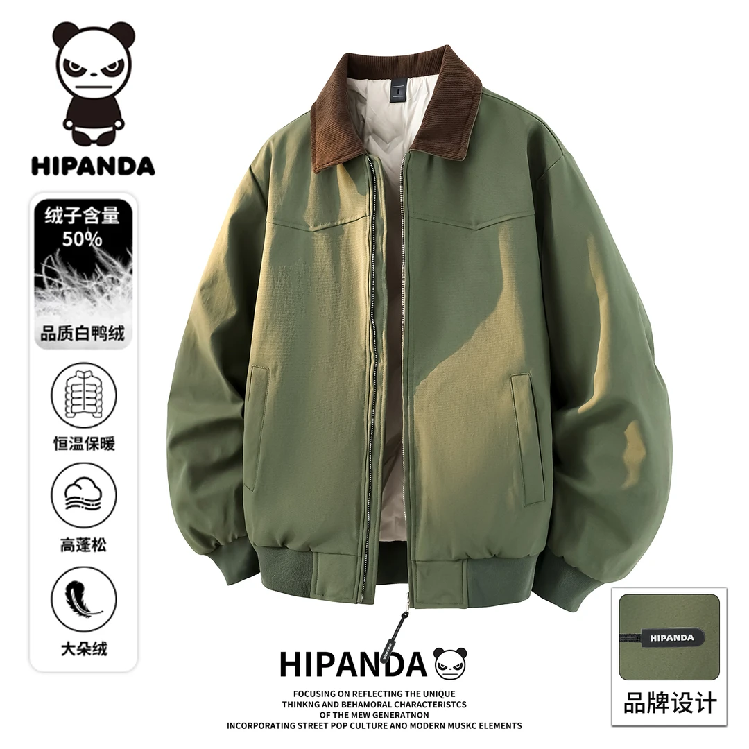 HiPanda美式防寒保暖短款羽绒服男士冬季新款百搭宽松工装外套男