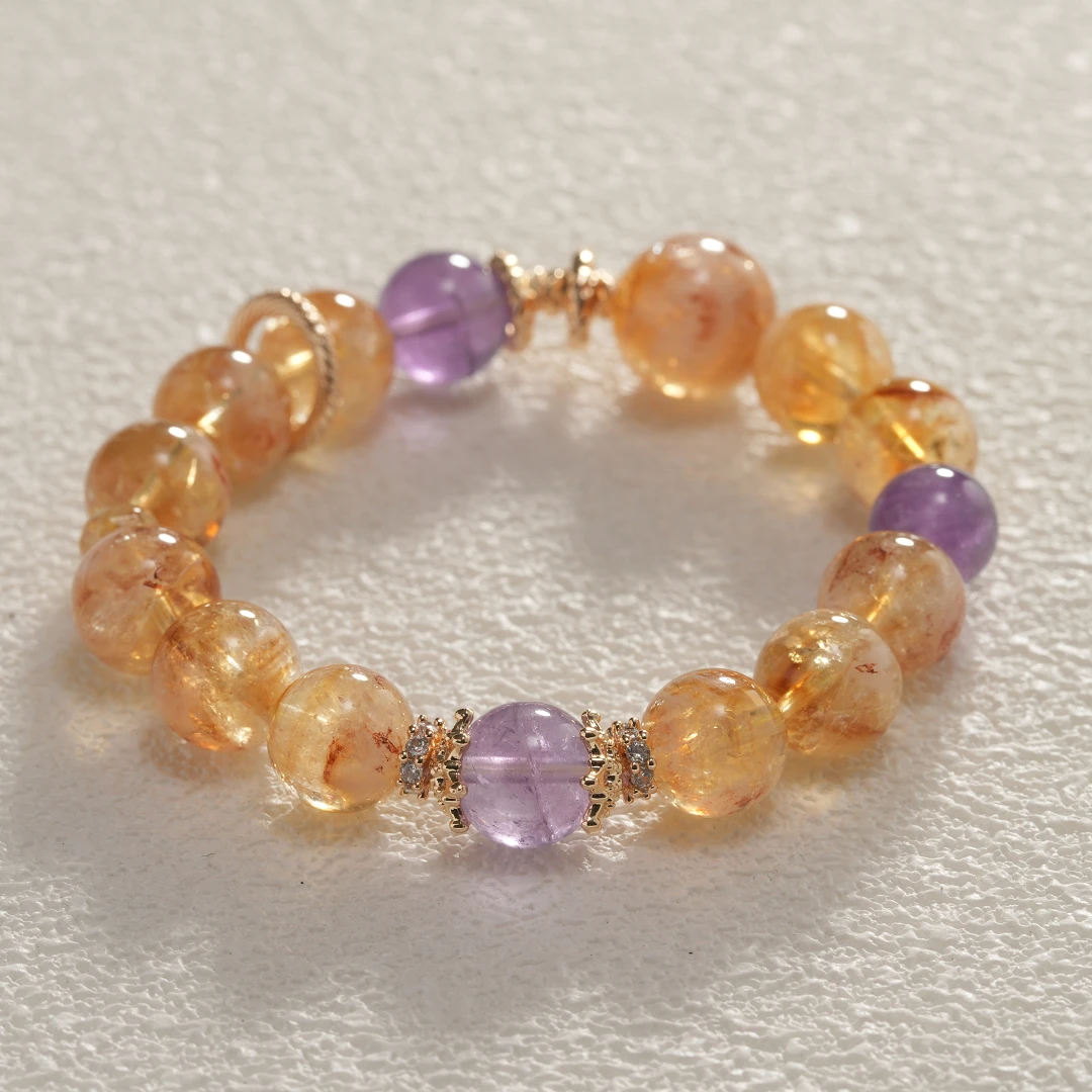 【黄紫加成】黄塔晶+紫水晶手串手链