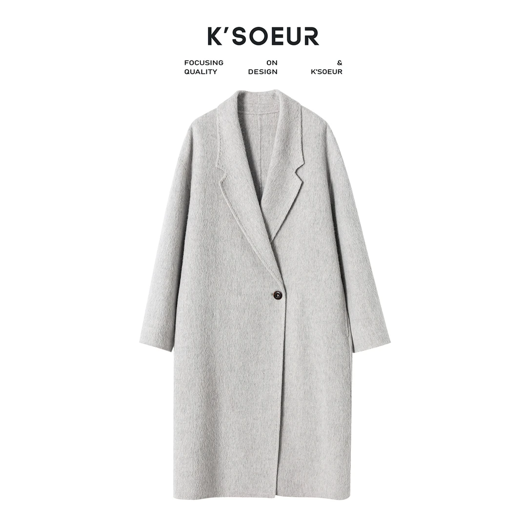 K姐KSOEUR【封神全羊驼大衣】秘鲁进口100贝贝羊驼静奢长款大衣女