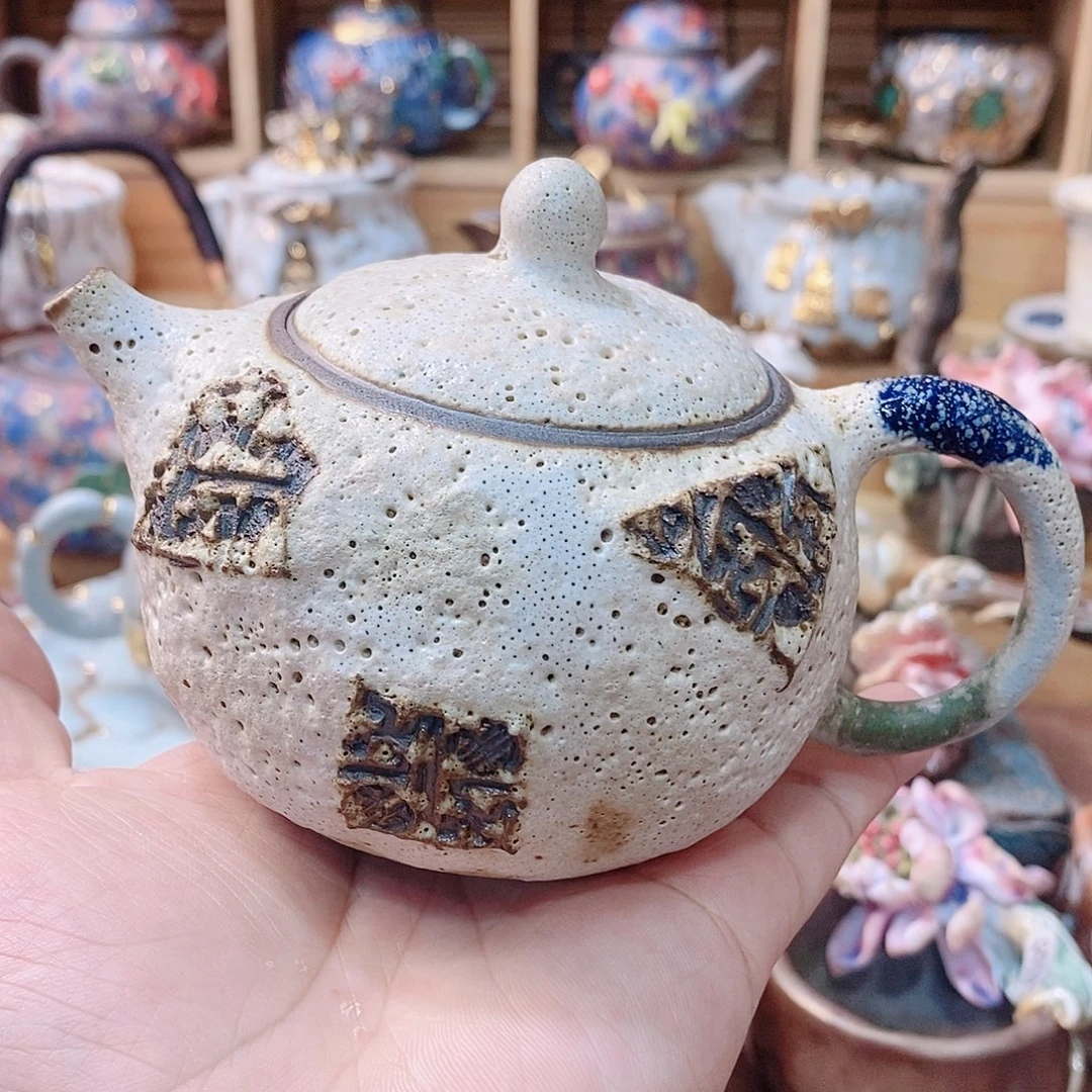 粗陶志野柴烧茶器