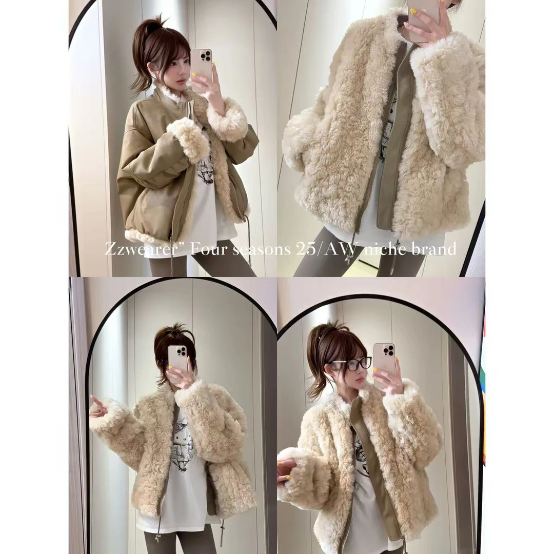 Zzwearer”25/AW“北岛日记”双面穿派克服加厚毛毛外套女新款