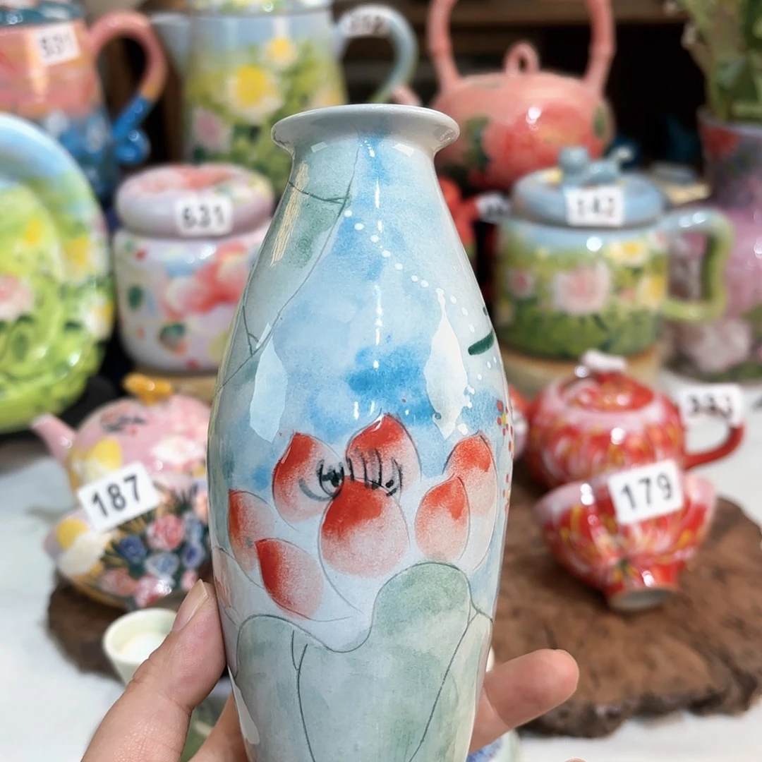 景德镇手绘高温釉下彩陶瓷茶具