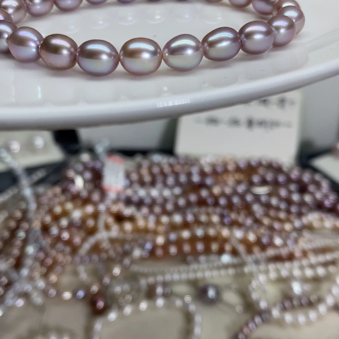 淡水珍珠手链银S925镶嵌7毫米