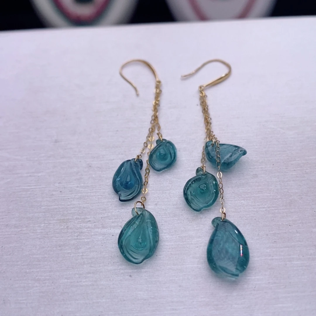 18K金镶嵌耳饰碧玺碧玺A耳饰