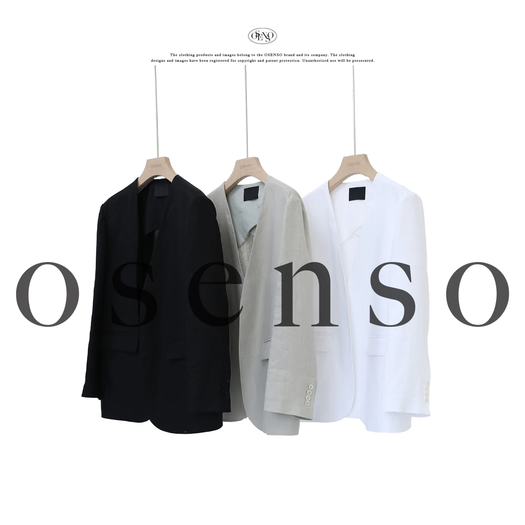OSENSO“白炙”休闲气质高级感时尚百搭亚麻西装XZ250358