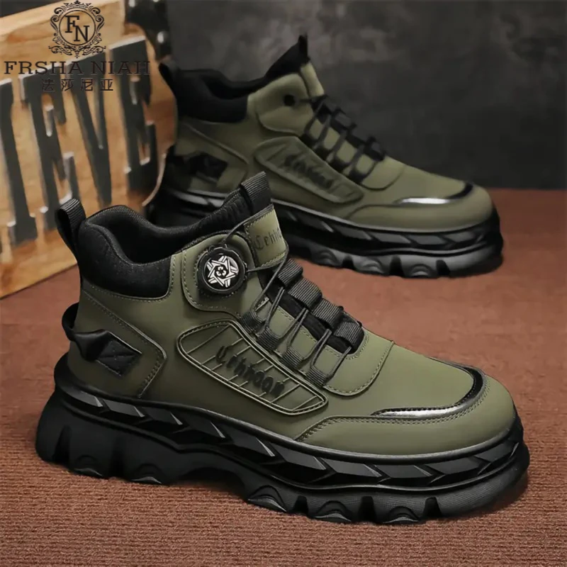 法莎尼亚休闲马丁靴秋冬新款男士潮流厚底秋季复古男士厚底马丁靴