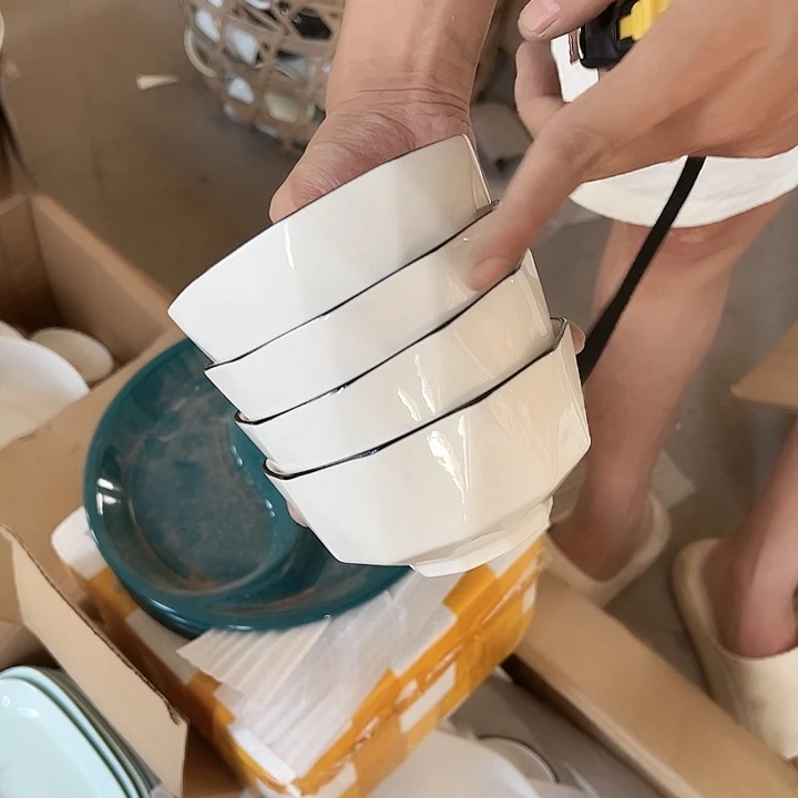 微瑕不退不换不发 黑线4.5英寸钻石碗10支