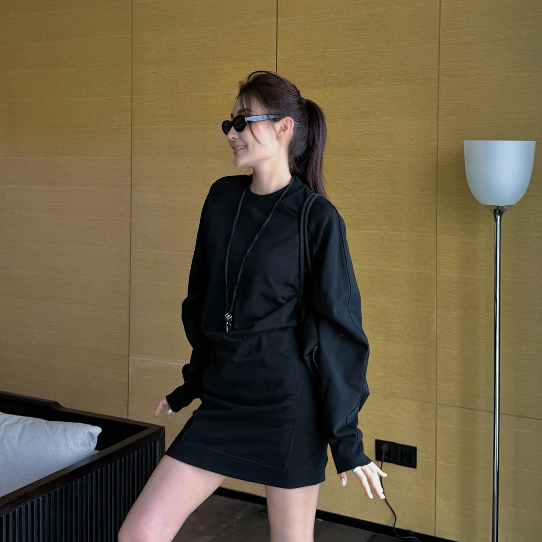 Moprobably李予诺「漠致」"100%棉"极简百搭长袖卫衣连衣裙L5152016