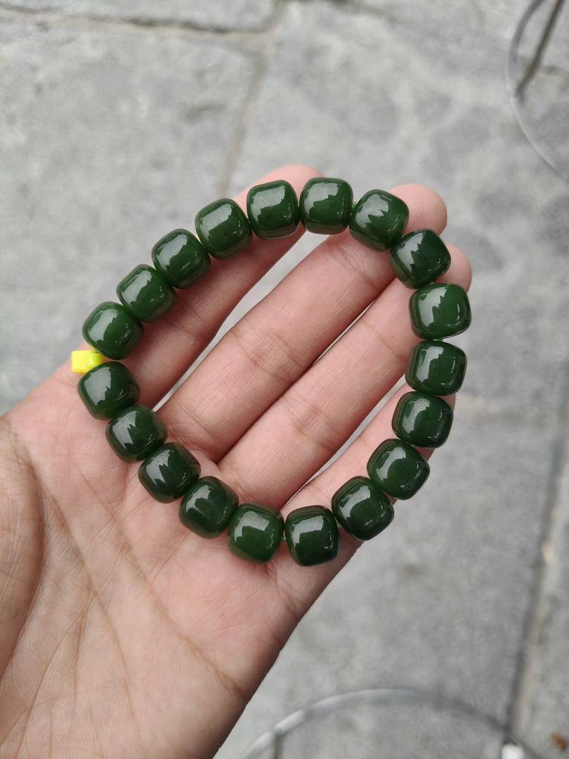 精品和田玉碧玉卡 10 老型珠