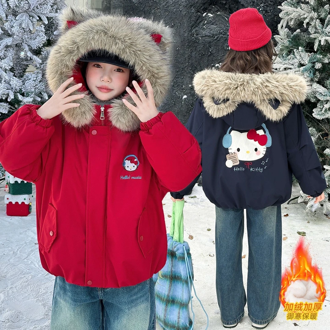 【加绒加厚】女童棉服加绒外套冬装2025新款韩版洋气儿童小女孩衣服